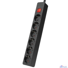 Filum Сетевой фильтр FL-SP6-5.0M-16, 4000 Вт., 6 розеток, защитные шторки, шнур 5.0 м., черный {00-01099766}