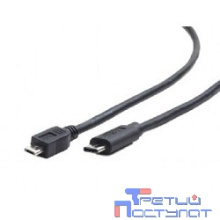 Кабель USB2.0 Cablexpert microUSB/Type-C, 3А, 36Вт, медь, двойн.экран, Pro, 3м, черный, пакет (CCP-USB2-mBMCM-10)