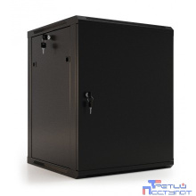Hyperline TWB-0645-SR-RAL9004 Шкаф настенный 19-дюймовый (19"), 6U, 367x 600х 450мм, металлическая передняя дверь с замком, две боковые панели, цвет черный (RAL 9004) (разобранный)