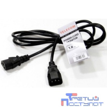Telecom TE001-CU0.75-1.8M Кабель UPS - устройство 220V (IEC-320-C13/C14) <VDE>3G0,75mm2, 1,8m,медь,Telecom <TE001-CU0.75-1.8M>