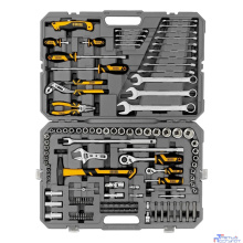 Набор инструментов, 1/2", 1/4", CrV, S2, пластиковый кейс, 122 предмета// Denzel [15804]