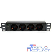 5bites PDU410A-10 Блок розеток  4S / AL / 1U / 10" / 2M*3G*1.5MM2 / VDE