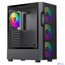 XASTRA Корпус A302 4FRGB Black ATX/Mesh/ tempered glass / 4x120mm FC120-FRGB fans/ A302-BK-FC120FRGB-4F-GL