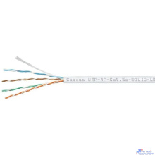 Cabeus UTP-4P-Cat.5e-SOLID-LSZH-WH Кабель витая пара UTP (U/UTP), категория 5e, 4 пары (24 AWG), одножильный, белый, LSZH, нг(А)-HF, (305 м)