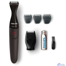 PHILIPS MG1100/16  Компактный триммер для бороды, работа от батареек,3 гребня (1-3-5мм), насадка-бритва, черный.