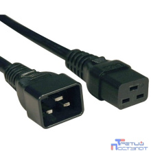 Hyperline PWC-IEC19-IEC20-1.0-BK Кабель питания IEC 320 C19 - IEC 320 C20 (3x1.5), 16A, прямая вилка, 1м, цвет черный