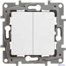 Legrand 672202 Выключатель двухклавишный - Etika - 10 A - 250 В~ - белый