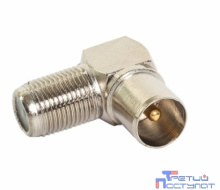 PROconnect (05-4311-4-7) Переходник  гнездо F - штекер TV, угловой (1шт)