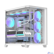 Корпус Formula Crystal U2 белый без БП ATX 10x120mm 1xUSB2.0 1xUSB3.0 audio bott PSU