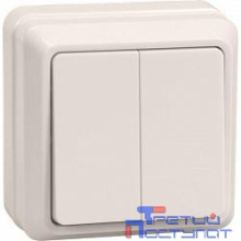 Iek EVO20-K33-10-DC ВС20-2-0-ОКм Выключатель 2кл 10А откр.уст. ОКТАВА (кремовый)