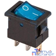 Rexant 36-2171 Выключатель клавишный 12V 15А (3с) ON-OFF синий  с подсветкой  Mini