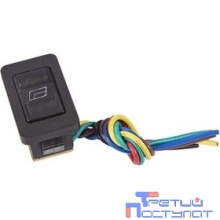 Rexant 36-4430 Выключатель (стеклоподъемника) клавишный 12V 20А (6с) (ON)-OFF-(ON)  черный  с подсветкой и проводом