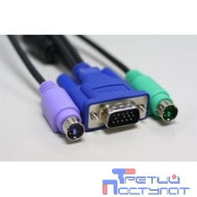 D-Link DKVM-CB3/B1A Кабель KVM длиной 3 м с разъемами VGA и PS/2 для DKVM-4K/B