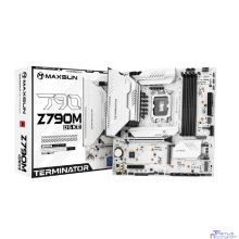 MAXSUN MS-Terminator Z790M D5 ICE (Socket 1700, mATX, 4*DDR5, DP/HDMI, 4*SATA3, 5*M.2, 1xPCIEx16/1xPCIEx4, 4*USB 2.0, 4*USB 3.2 Gen1 , 1*Type-C, LAN 1*2.5G, 1*S/PDIF, Bluetooth, Wi-Fi 802.11ax, RTL)