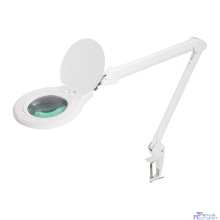 Rexant 31-0532 Лупа на струбцине  , круглая, 5D, с подсветкой 72 SMD, сенсорный регулятор яркости, белая