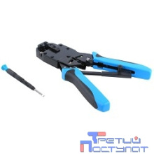 Hyperline HT-2008AR Инструмент обжимной для RJ-45, RJ-12, RJ-11 (8P8C, 6P6C, 4P4C), профессиональный, с храповым механизмом