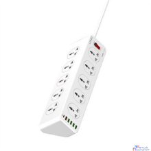 LDNIO SC10610/ Сетевой удлинитель 2м/ 10 розеток EU_UK_US/ 2500W/ 6 USB: QC 3.0+PD 3.0 30W/ White