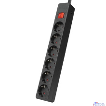 Filum Сетевой фильтр FL-SP6-1.8M-16, 4000 Вт., 6 розеток, защитные шторки, шнур 1.8 м., черный {00-01099764}