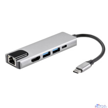 AOpen ACU435M Адаптер USB 3.1 Type-Cm ->HDMI A(m) 4K@30Hz, RJ45, 2XUSB3.0, PD, iOpen <ACU435M>