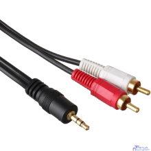 Exegate EX225927RUS Кабель аудио (3.5mm Jack M - 2xRCA M) 2м Exegate, позолоченные разъемы