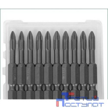 KRAFTOOL Биты "EXPERT" торсионные кованые, обточенные, Cr-Mo сталь, тип хвостовика E 1/4", PH2, 50мм, 10шт [26121-2-50-10]