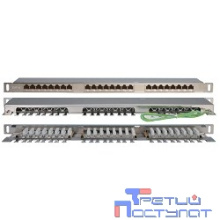 Hyperline PPHD-19-24-8P8C-C6-SH-110D Патч-панель высокой плотности 19", 0.5U, 24 порта RJ-45, категория 6, Dual IDC, экранированная