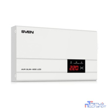 SVEN Стабилизатор напряжения AVR SLIM-500 LCD белый