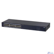 DAHUA DH-SF1024 24-портовый неуправляемый коммутатор, 24xRJ45 100Mb, коммутация 4.8 Гбит/с, MAC-таблица 8К, металл, установка настольная/в стойку