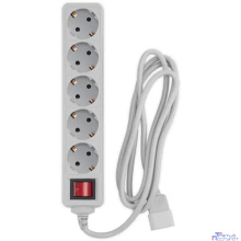 PC PET Сетевой фильтр AP01006-E-G 1.8м (5 розеток) серый