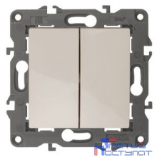 Эра Б0034231 14-1104-02 Выключатель двойной, 10АХ-250В, IP20, Эра Elegance, сл.кость