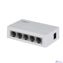 DAHUA DH-SF1005L 5-портовый неуправляемый коммутатор, 5x10/100 Base-T, коммутация 1 Гбит/с, MAC-таблица 2К, пластик