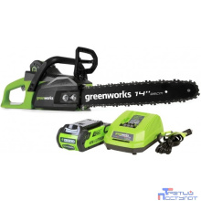 Greenworks Цепная пила аккумуляторная GreenWorks  GD40CS15K2, 40V, 35 см, бесщеточная,  до 1,5 КВТ, с АКБ 2АЧ и ЗУ [2005707UA]