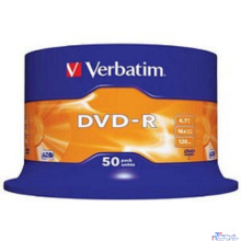 Verbatim  Диски DVD-R  4.7Gb 16-х, 50шт, Cake Box (43548)