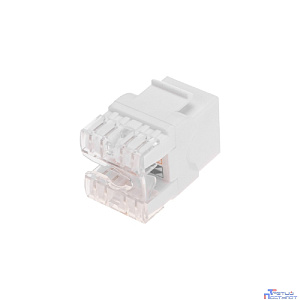 Rexant (02-0060) Модуль Keystone Jack RJ-45(8P8C), UTP неэкранированный, CAT 5e, тип 180 градусов, белый PRO