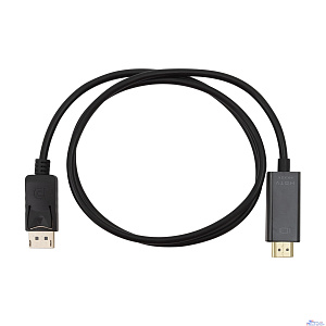 Bion Кабель DisplayPort - HDMI, 20M/19M, однонаправленный конвертор сигнала с DisplayPort в HDMI, 1 м, черный [BXP-CC-DP-HDMI-010]