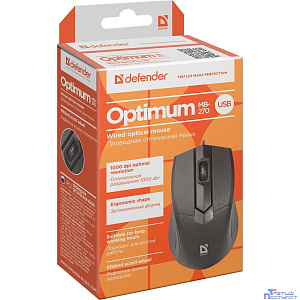 Defender Optimum MB-270 черный [52270] {Проводная оптическая мышь, 3 кнопки,1000 dpi}