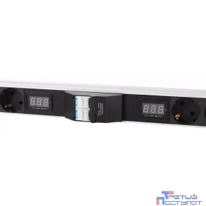 REM Вертикальный блок розеток Rem-32 на 2 контура по 8 Schuko, 4 IEC 60320 C19 с авт., инд., 2 * 16 А, алюм., 33-38U, колодка(R-32-2x(8S-4C19-A-I)-1420-K)