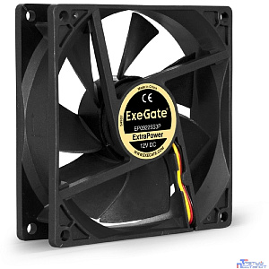 Exegate EX283383RUS Вентилятор ExeGate ExtraPower EP09225S3P, 92x92x25 мм, подшипник скольжения, 3pin, 2200RPM, 24dBA