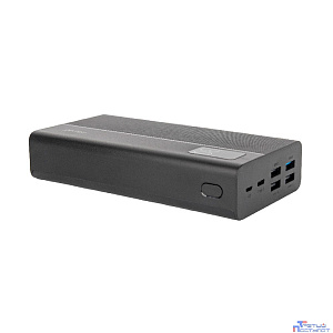 Perfeo Powerbank MOUNTAINS 30000 mAh/LED дисплей/PD + QC 3.0/Type-C/4 USB/Выход: 3A, max 22.5W/Black (PF_D0161)