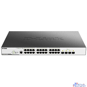D-Link DGS-3000-28XMP/B1A Управляемый L2 коммутатор с 24 портами 10/100/1000Base-T и 4 портами 10GBase-X SFP+ (24 порта PoE 802.3af/at, PoE-бюджет 370 Вт)