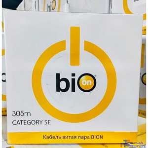 Кабель витая пара Bion BCL-U5440-181 U/UTP, кат.5e, 4x2x0,40мм AWG 26, медь, одножильный, PVC, для внутренней прокладки, 305м, серый