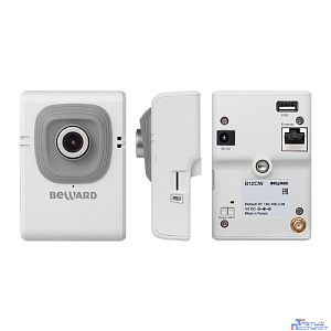 BEWARD B12CW Корпусная IP-камера 1 Мп, 1/4'' КМОП, 0.3 лк (день)/0.1 лк (ночь), DWDR, Н.264, 1280x720, 25 к/с, объектив 2.5/2.8/3.6/8/12/16 мм на выбор, встроенный активный микрофон (до 10 м)