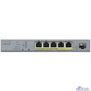 ZYXEL GS1350-6HP-EU0101F L2 коммутатор PoE+ для IP-видеокамер 4xGE PoE+, 1xGE PoE++ (802.3bt), 1xSFP, бюджет PoE 60 Вт, дальность передачи питания до 250 м, автоперезагрузка PoE-портов