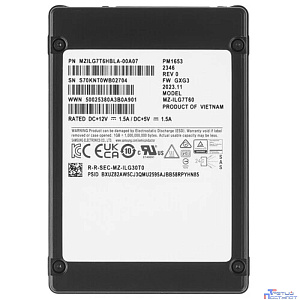 Samsung SSD PM1653, 7680GB, 2.5" 15mm, SAS 24Gb/s, 3D TLC, MZILG7T6HBLA-00A07