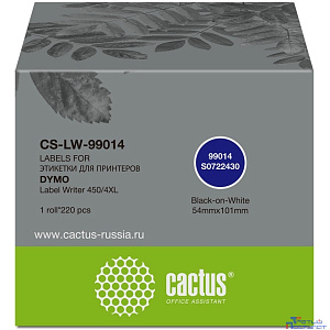 Этикетки Cactus CS-LW-99014 сег.:101x54мм черный белый 220шт/рул Dymo Label Writer 450/4XL