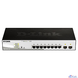 D-Link DGS-1210-10P/FL2A Управляемый L2 коммутатор с 8 портами 10/100/1000Base-T и 2 портами 1000Base-X SFP (8 портов PoE 802.3af/at, PoE бюджет 65 Вт)