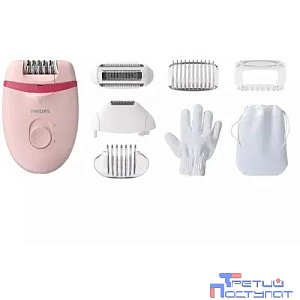Эпилятор Philips BRE285/00 скор.:2 насад.:5 от электр.сети розовый/розовый