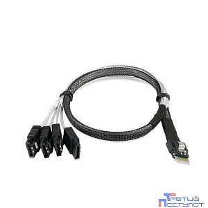 Supermicro CBL-SAST-1275A-100 Интерфейсный кабель/ Slimline x8 (STR) to 4x SATA, P1 75cm, P2 75cm, P3 90cm (for SYS-510P/SYS-510T/SYS-520P)