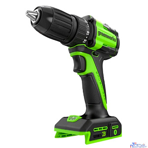 Greenworks DD345, 24V, Дрель-шуруповерт аккумуляторная, бесщеточная, 27/45 Нм,13мм,2х2Ач,ЗУ,кор  [3708307CUC]