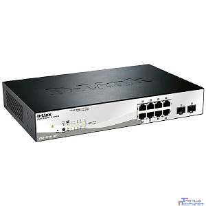 D-Link DGS-1210-10P/F3A Настраиваемый L2 коммутатор с 8 портами 10/100/1000Base-T и 2 портами 1000Base-X SFP (8 портов PoE 802.3af/at, PoE-бюджет 65 Вт)